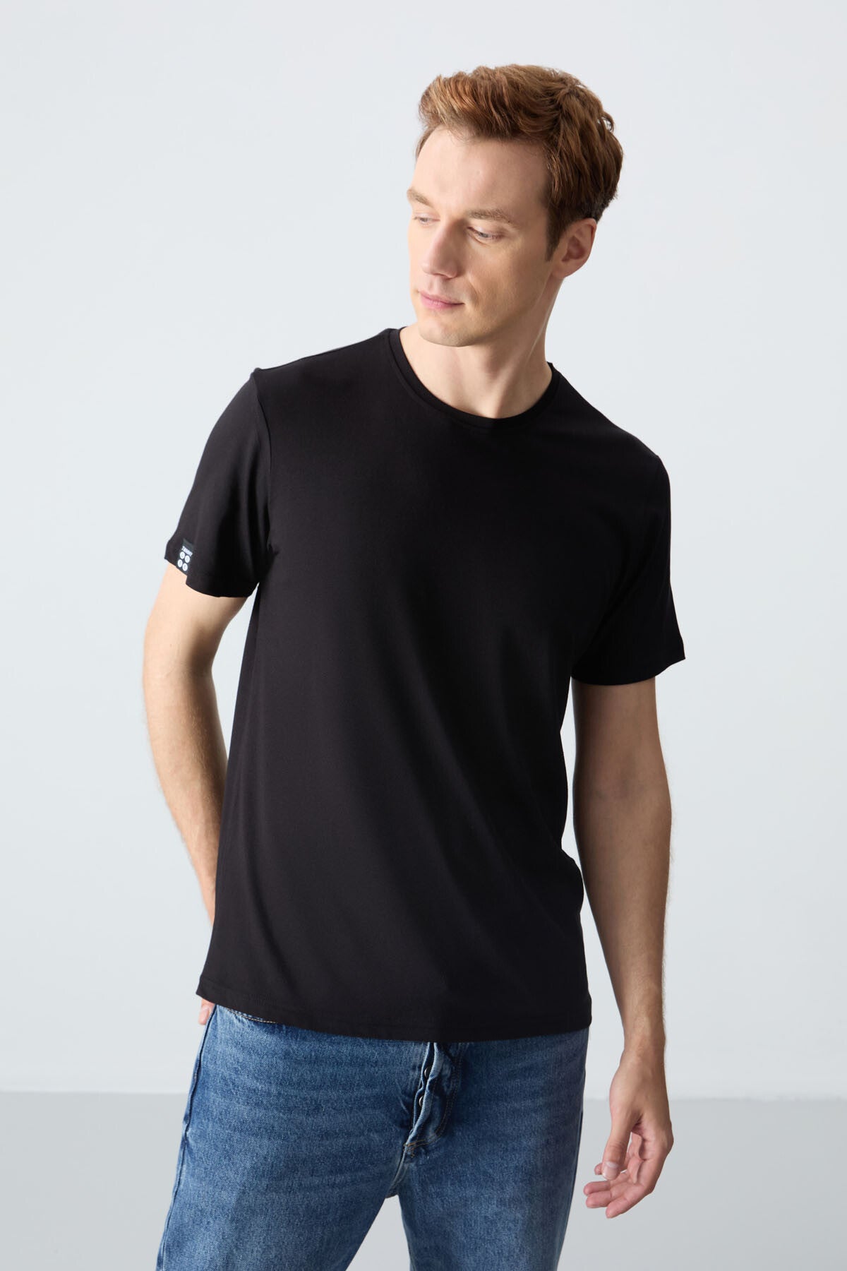 erkek basic kisa kol standart kalip o yaka t-shirt - 87911