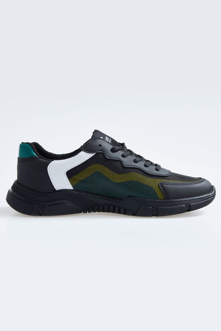 Baskets Sportives à Lacets pour Homme - Détails en Cuir Synthétique, Semelle Épaisse, Modèle Multicolore