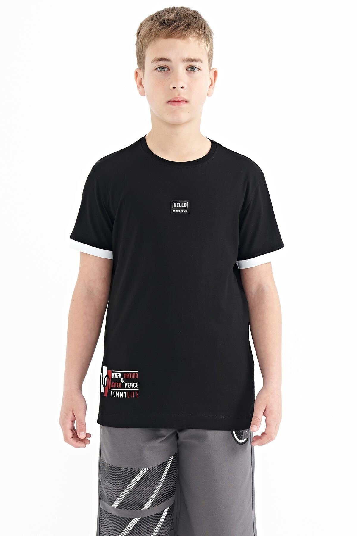 <tc>T-shirt pour garçon à col rond, coupe standard, avec imprimé - 11097</tc>