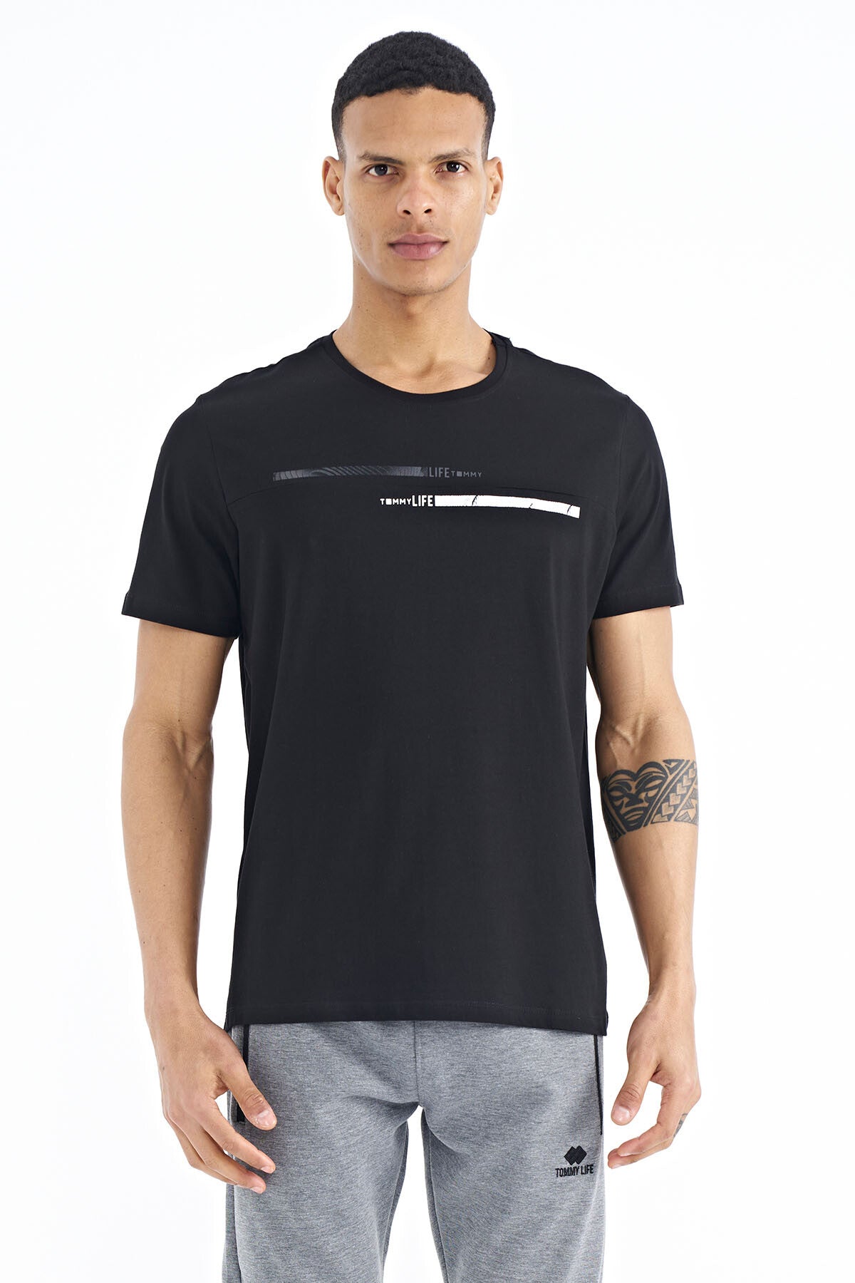 baskili standart kalip o yaka erkek t-shirt - 88185