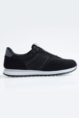 <tc>Chaussures de sport pour homme en daim avec lacets et détails en maille - 89116</tc>