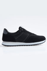 <tc>Chaussures de sport pour homme en suède avec lacets et détails en maille - 89116</tc>