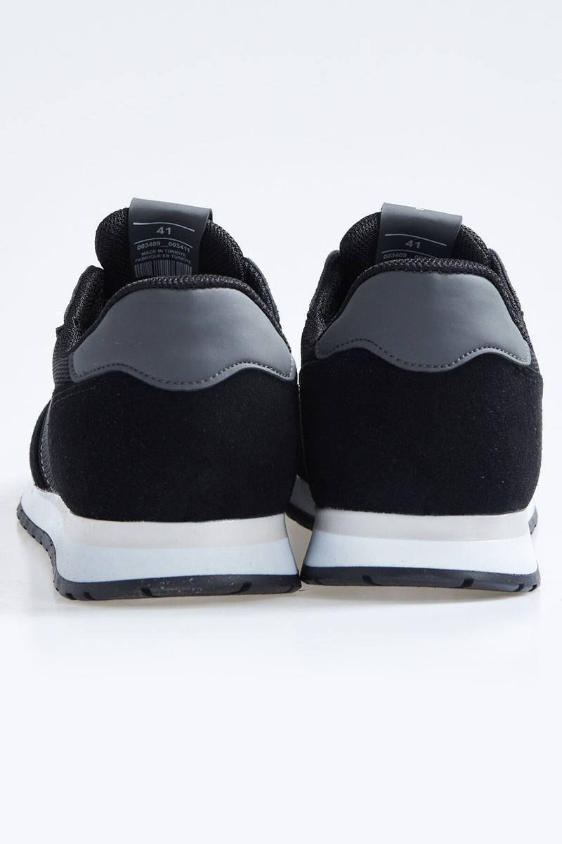 Baskets Homme en Suédine avec Empiècements Respirants – Chaussures Sportives à Lacets Confortables