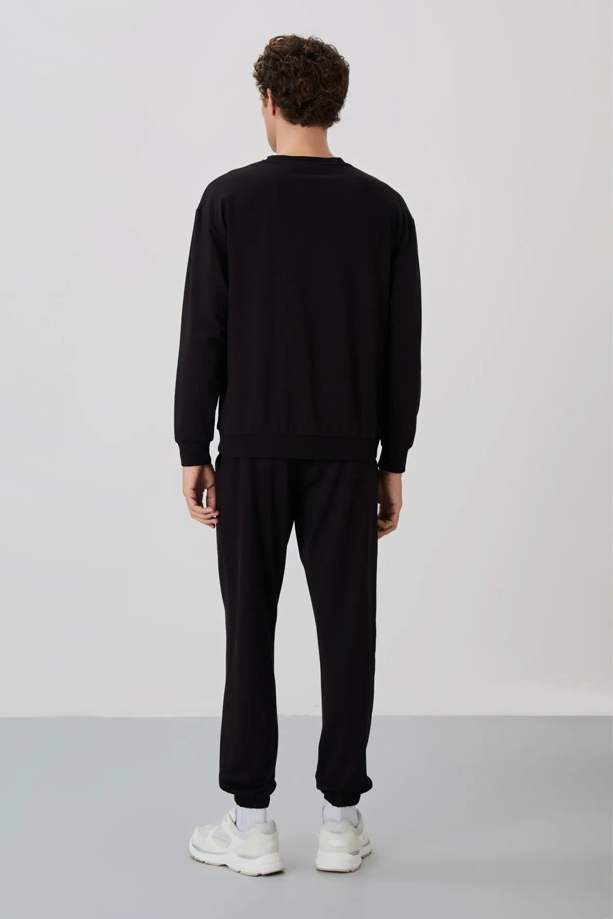 casual o yaka lastik paça erkek oversize eşofman takimi - 85120 - Justyol