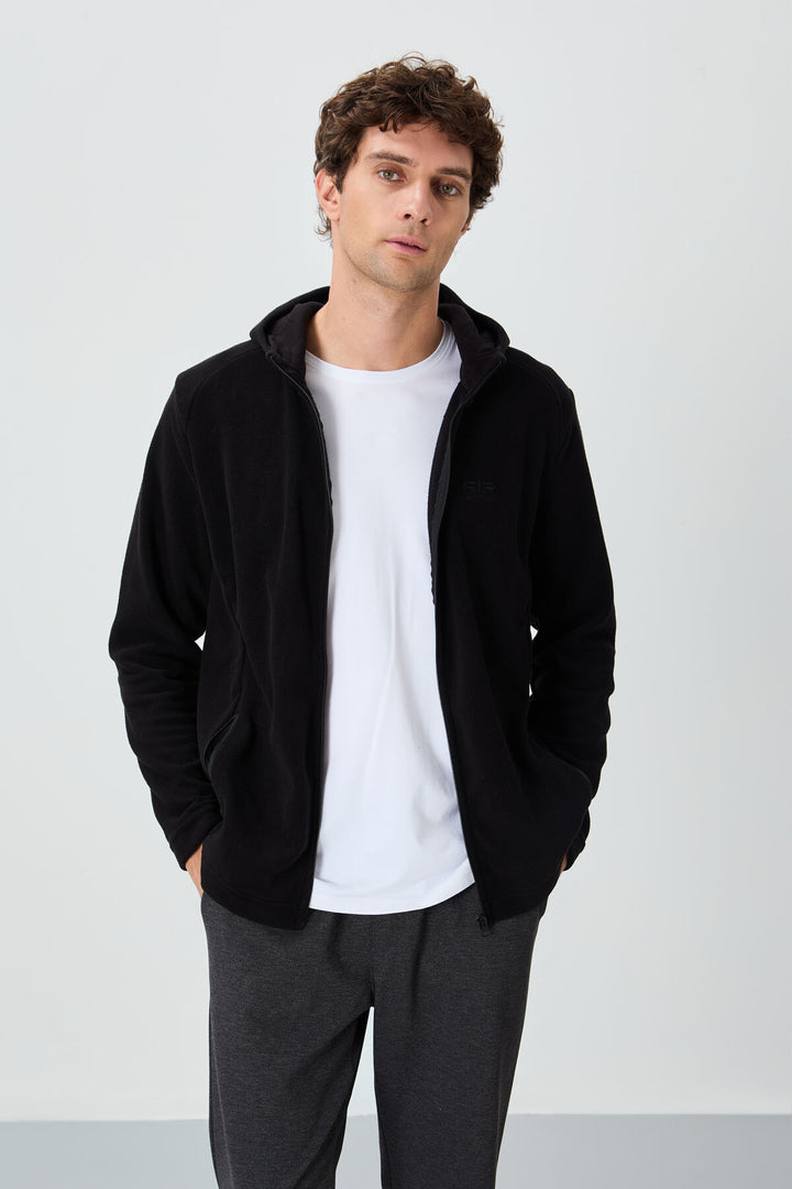 Sweat homme polaire à capuche – coupe confortable avec fermeture zippée - 88313
