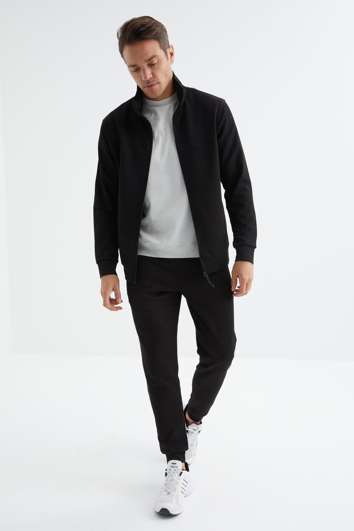 hugo gri melanj - siyah jogger erkek eşofman takim - 85198 - Justyol
