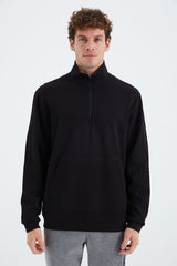 <tc>Sweatshirt homme à col montant, demi-zip et détail de poche - 88278</tc>