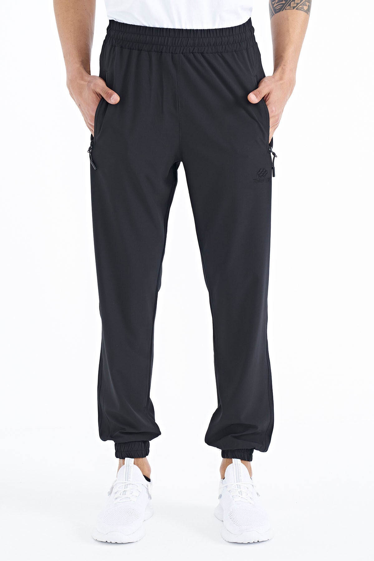 <tc>Pantalon de survêtement pour homme basique avec poches, à cordon de serrage, coupe décontractée, avec chevilles élastiques - 84826</tc>