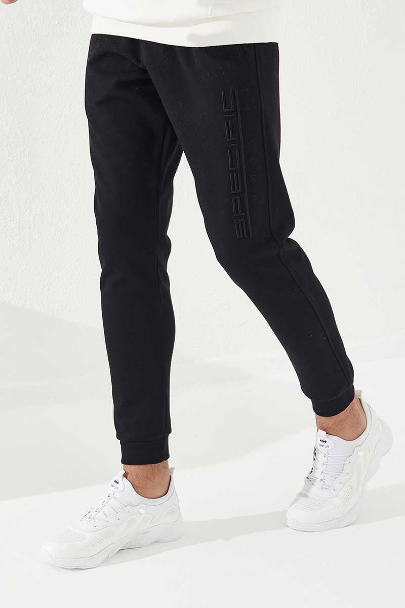 <tc>Pantalon de jogging pour homme à coupe ajustée avec poches zippées et broderie texte - 84785</tc>