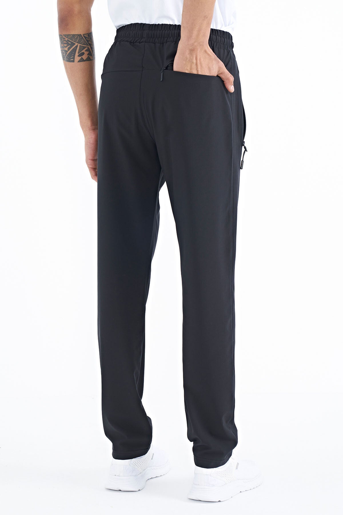 erkek fermuarli üç cepli standart kalip klasik paça eşofman alt - 84768 - Justyol