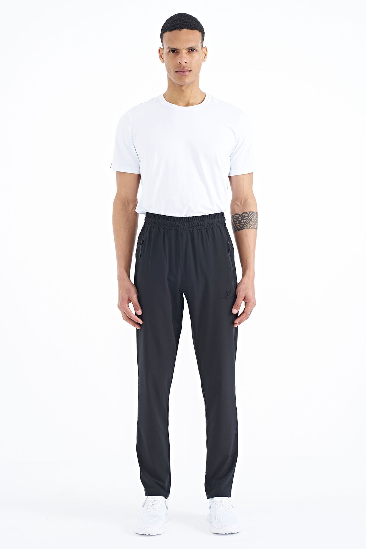 erkek fermuarli üç cepli standart kalip klasik paça eşofman alt - 84768 - Justyol