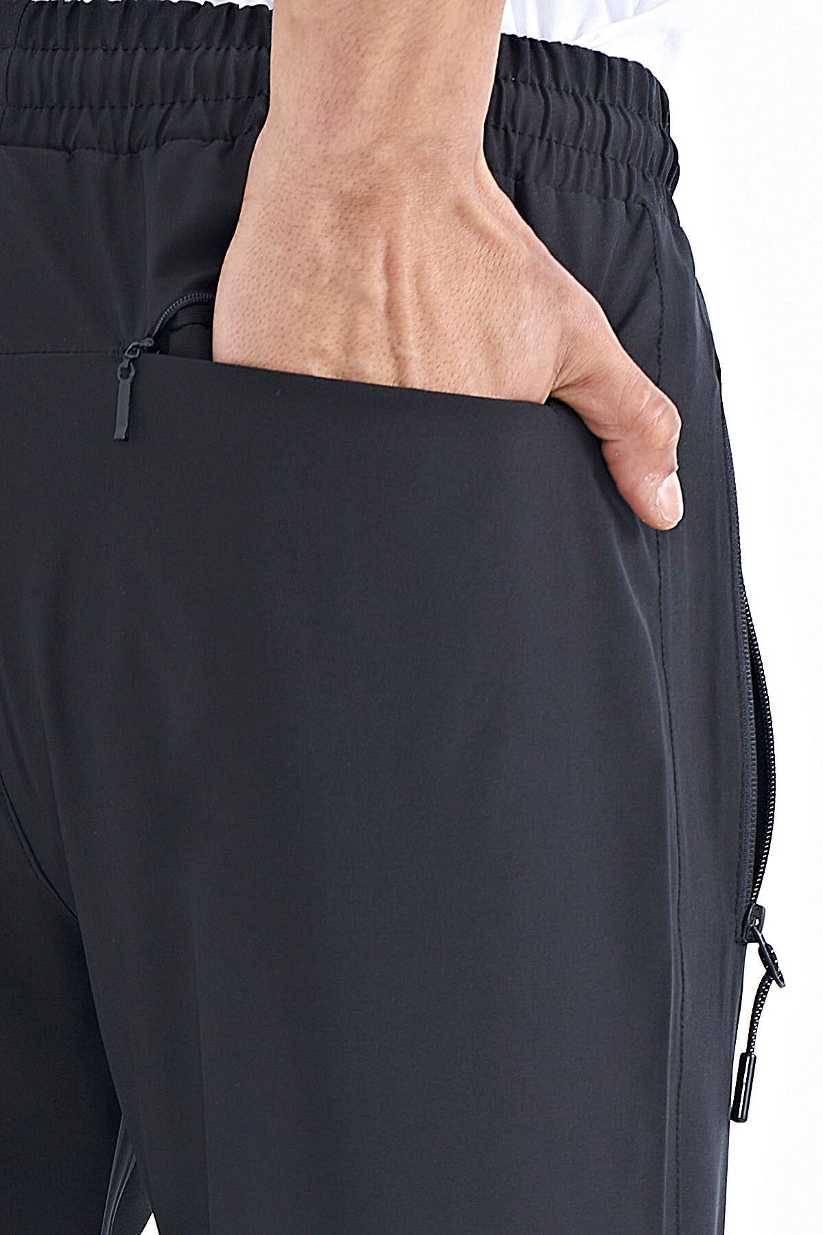 erkek fermuarli üç cepli standart kalip klasik paça eşofman alt - 84768 - Justyol