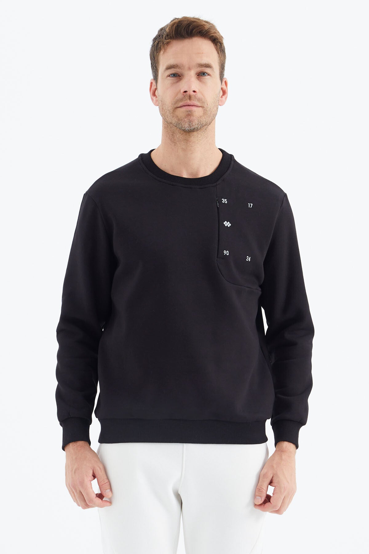 gizli cep detayli erkek sweatshirt - 88292