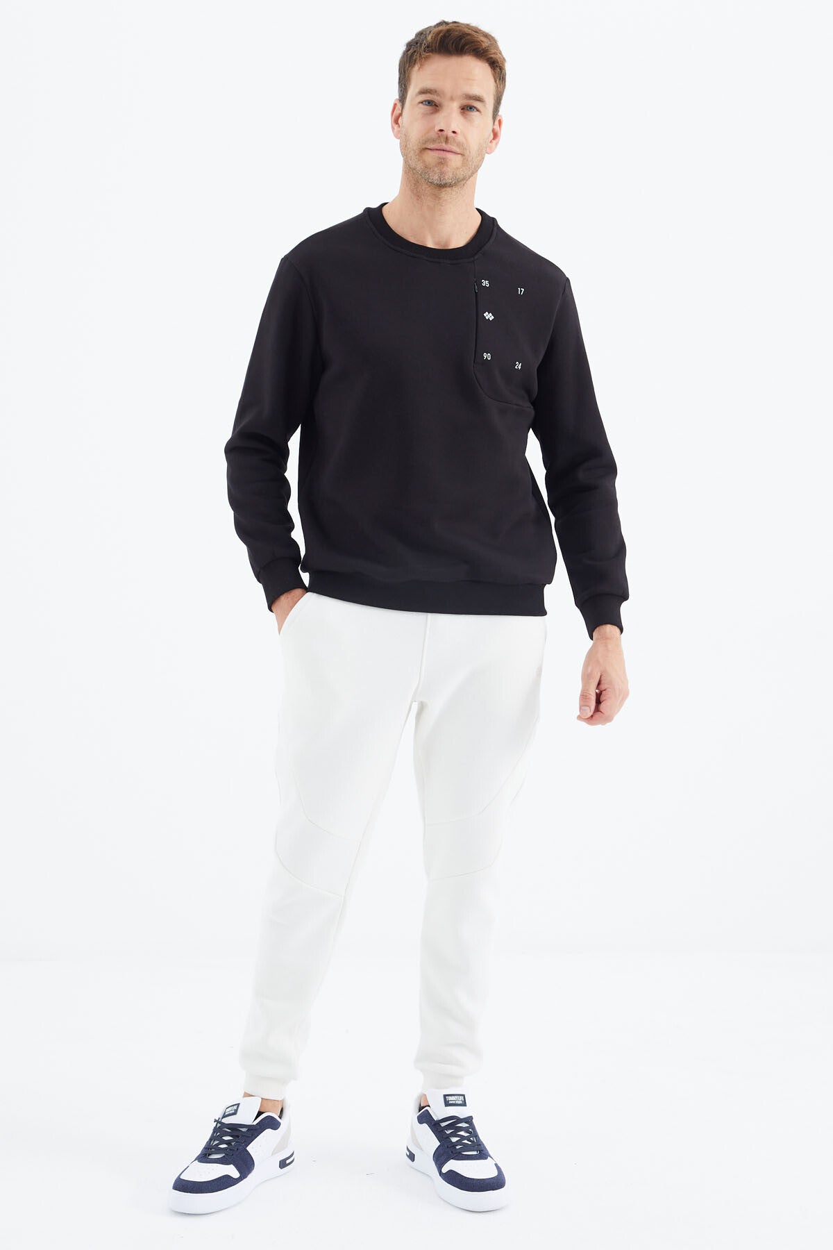 gizli cep detayli erkek sweatshirt - 88292