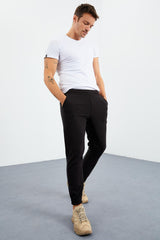 <tc>Pantalon jogger homme en polaire avec poches zippées, coupe décontractée - 84866</tc>