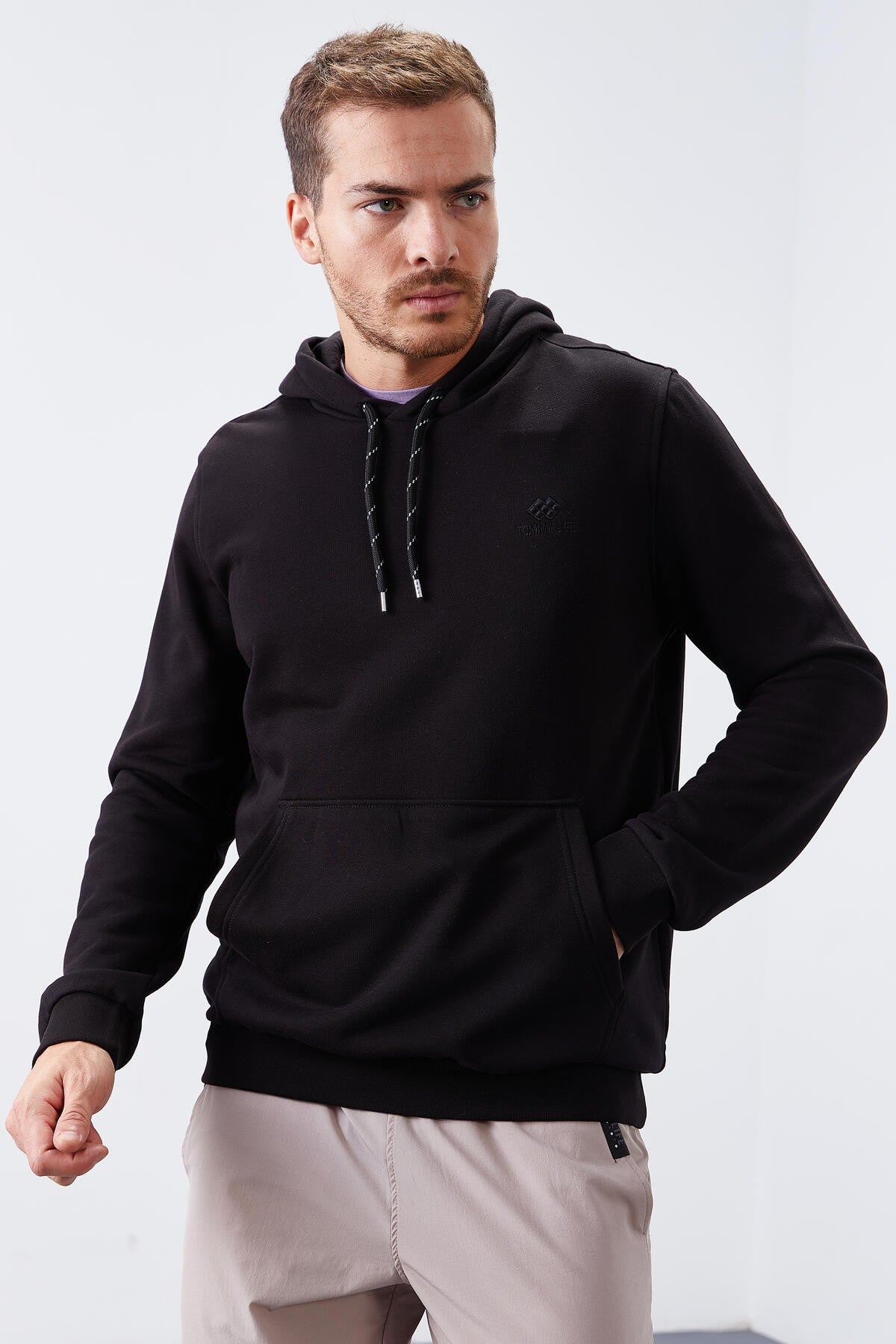 kanguru cep standart kalip kapüşonlu erkek sweatshirt - 87872