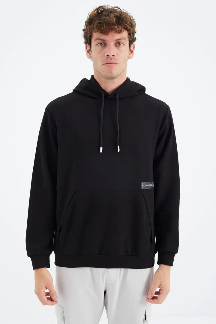 Sweatshirt Homme à Capuche Gris Chiné – Coupe Décontractée avec Poche Cachée