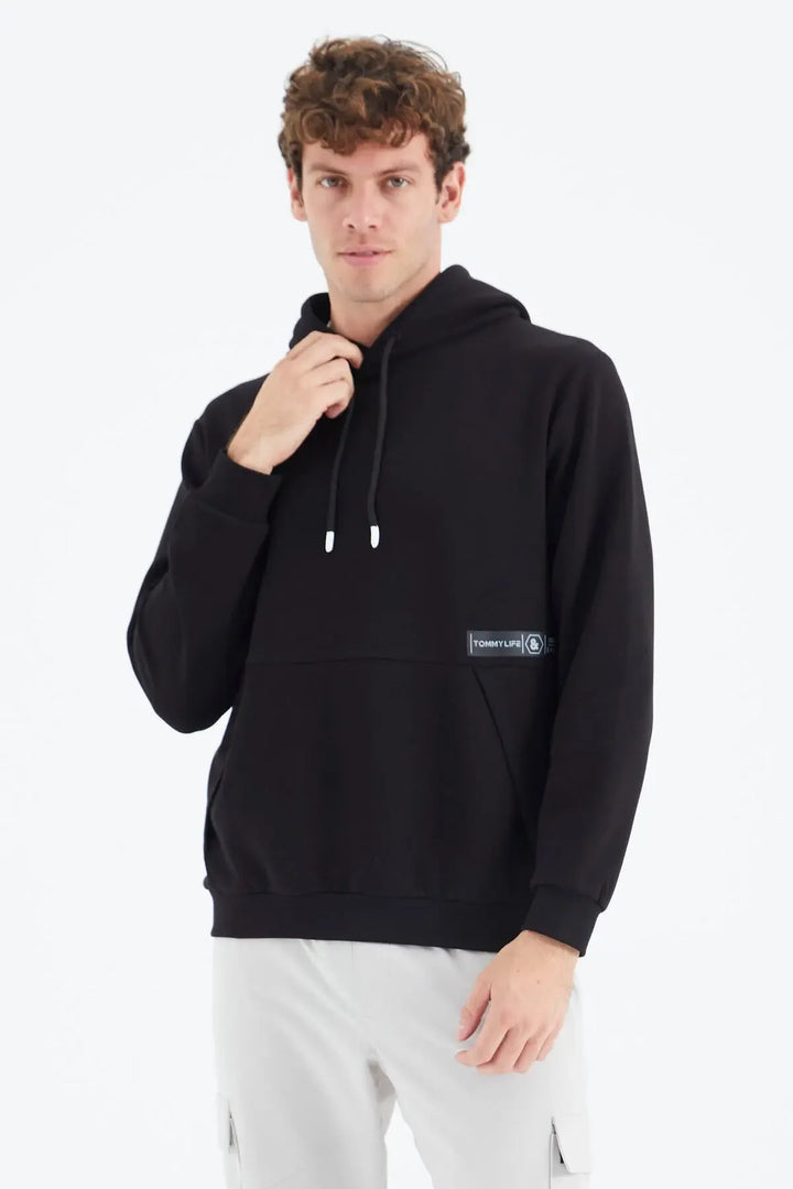 Sweatshirt Homme à Capuche Gris Chiné – Coupe Décontractée avec Poche Cachée