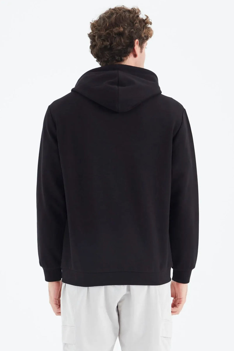 Sweatshirt Homme à Capuche Gris Chiné – Coupe Décontractée avec Poche Cachée