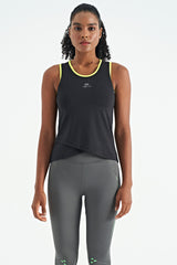 logo baskili biye şeritli standart kalip kadin spor atlet - 97255 - Justyol