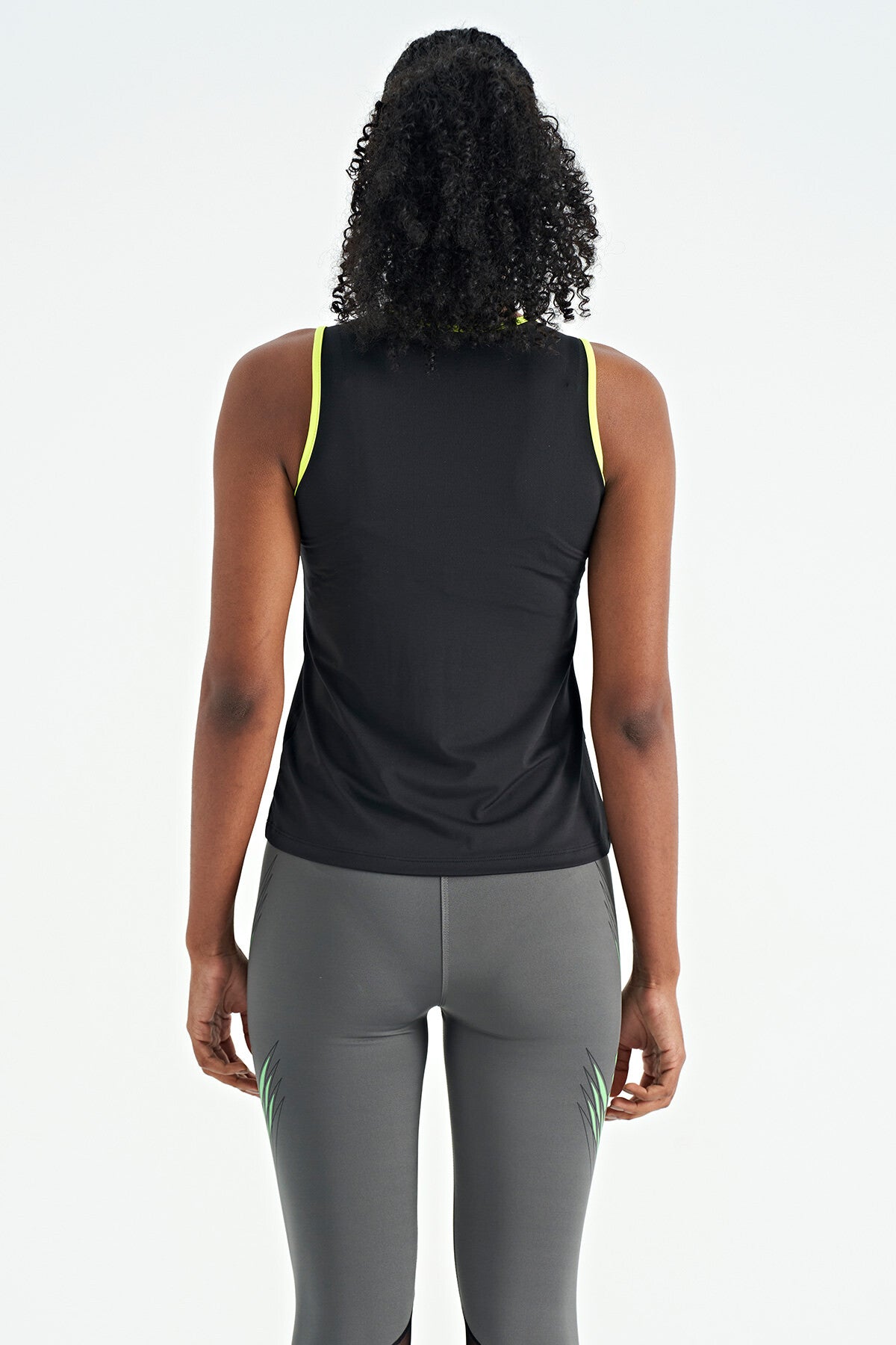 logo baskili biye şeritli standart kalip kadin spor atlet - 97255 - Justyol