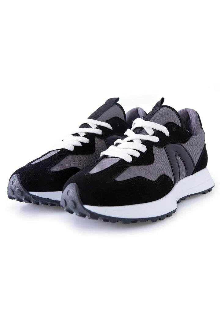 Baskets sport homme à lacets avec détail talon liège -89095
