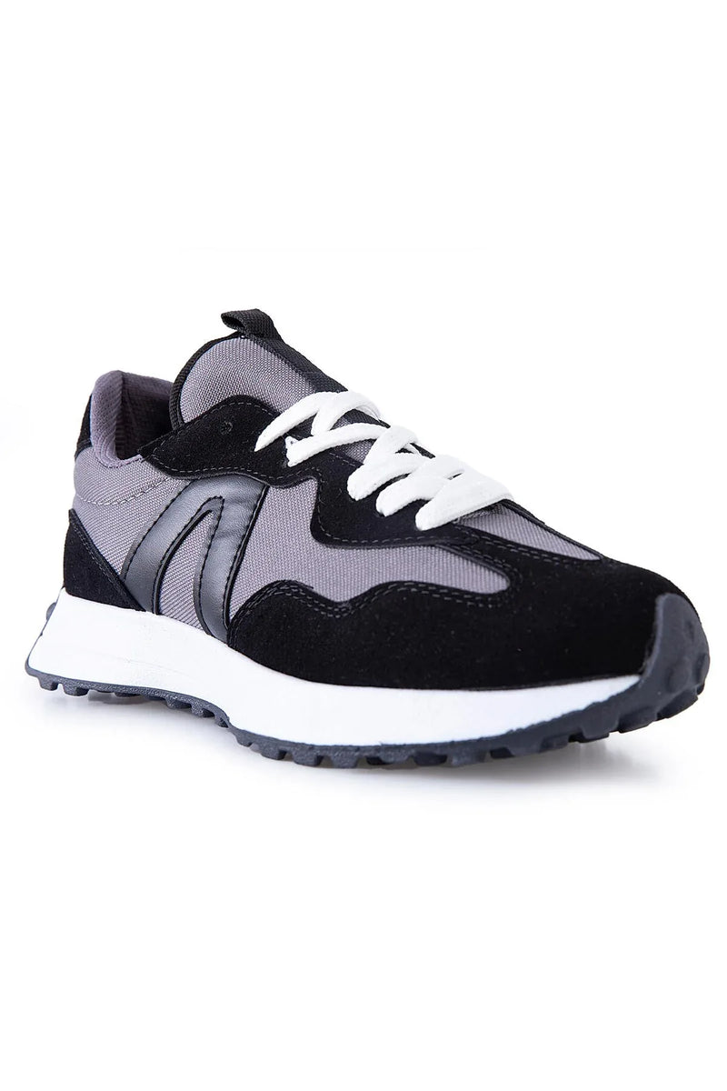 Baskets sport homme à lacets avec détail talon liège -89095