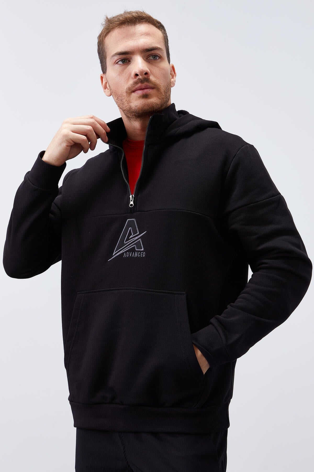 sweatshirt à capuche demi-zip pour homme, coupe standard - 88033