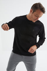 <tc>Sweatshirt pour homme à col rond, coupe décontractée, en tissu polaire éponge - 88163</tc>