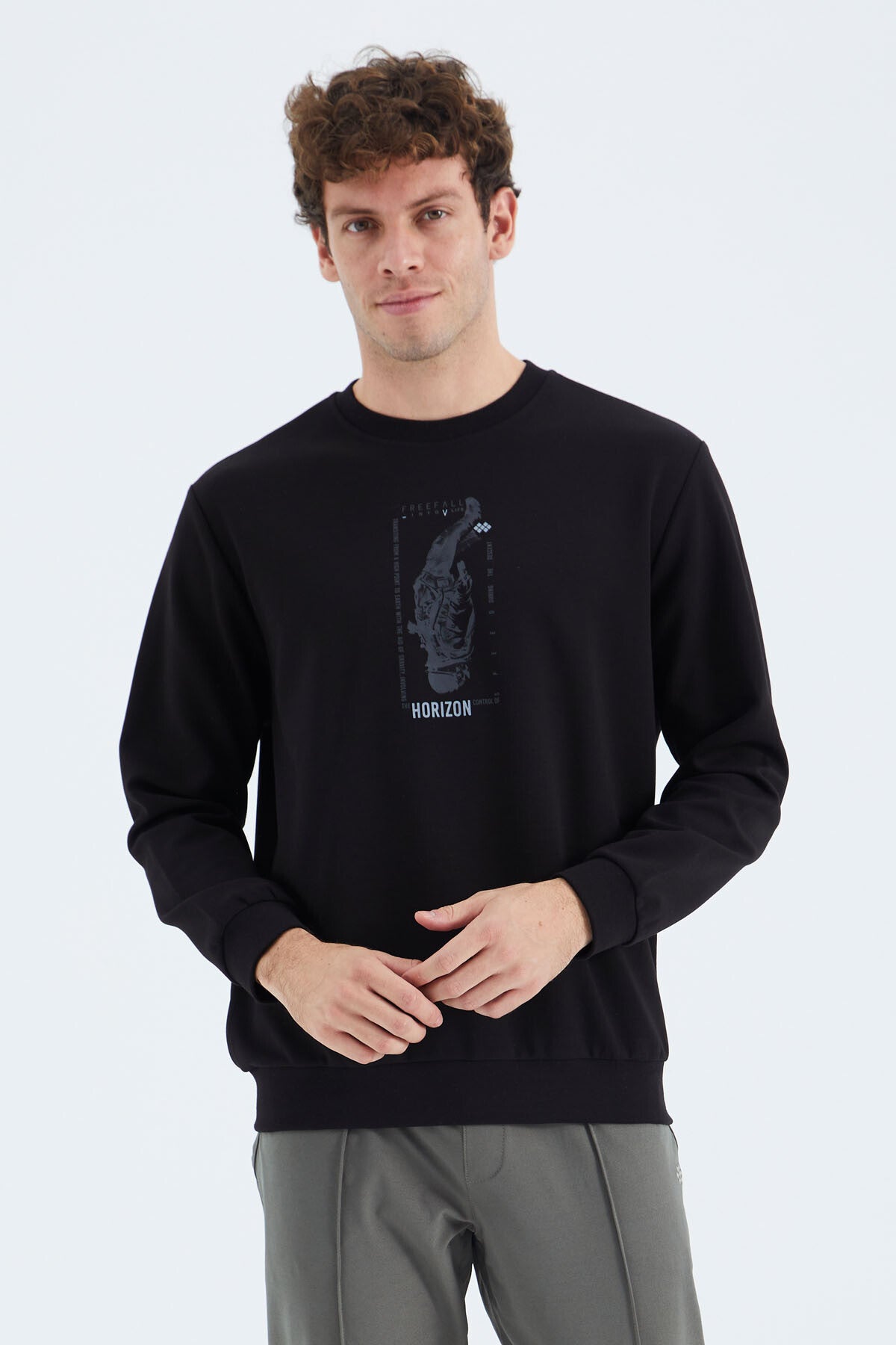 <tc>Sweatshirt homme col rond avec imprimé, coupe décontractée - 88283</tc>