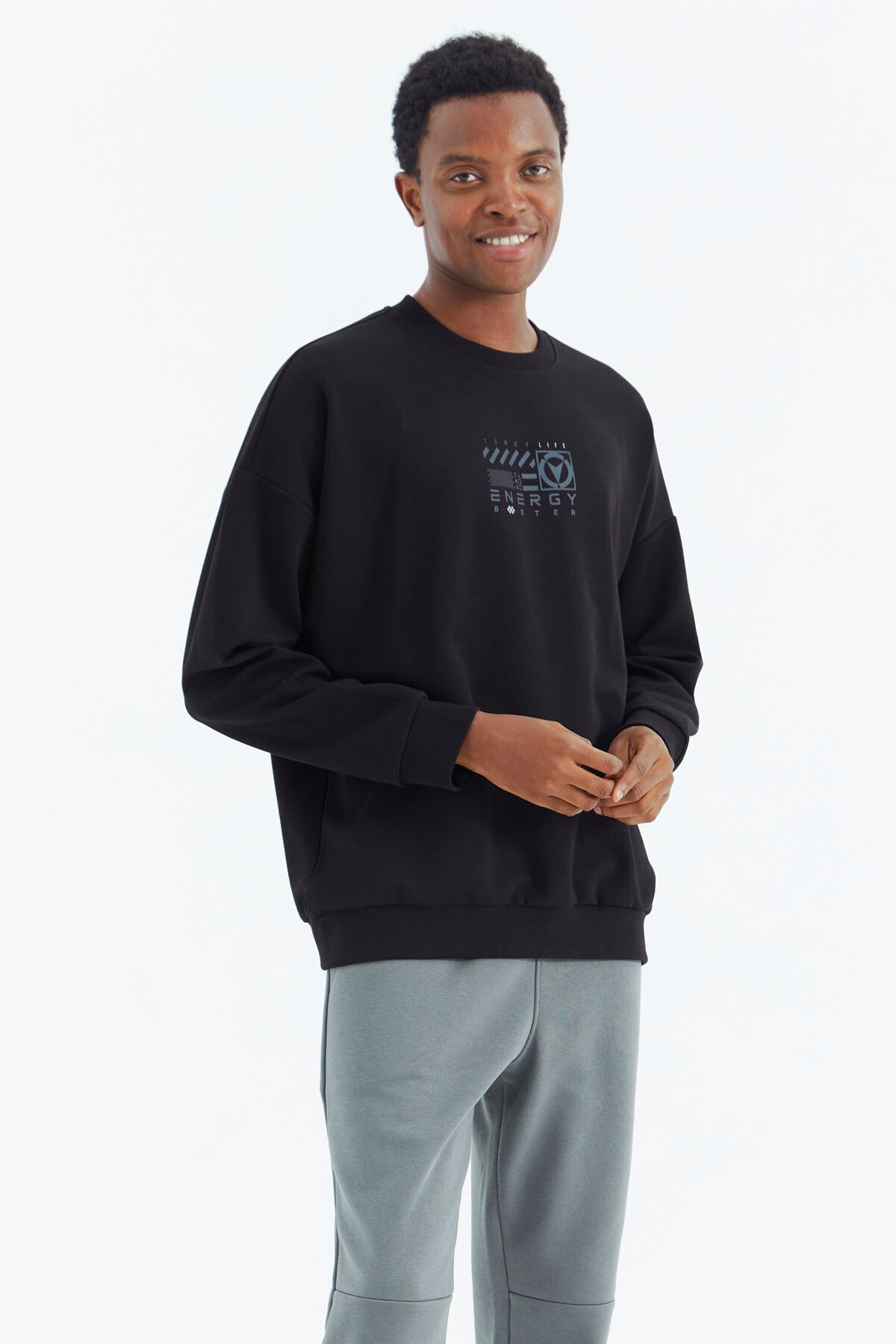 <tc>Sweatshirt homme à col rond avec impression, coupe confortable - 88284</tc>