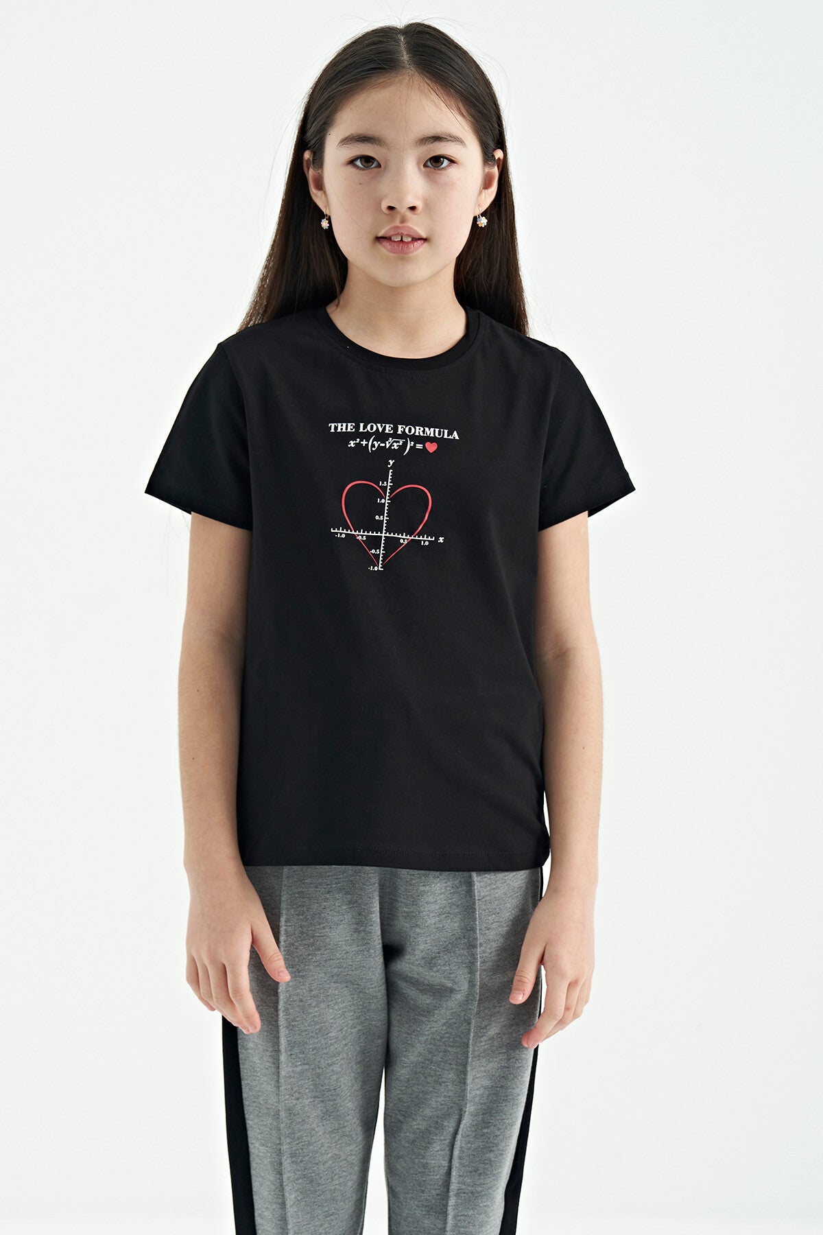 <tc>T-shirt fille à col rond avec impression, coupe confortable - 75129</tc>