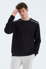 <tc>Sweatshirt homme coupe confortable col rond avec détail à bandes sur les épaules - 88279</tc>