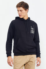 <tc>Sweatshirt homme à capuche avec impressions à l'avant et à l'arrière, coupe décontractée - 88017</tc>