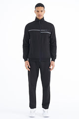 <tc>Ensemble de survêtement pour homme avec col montant, fermeture éclair, poches zippées et blocs de couleur indigo - 85204</tc>