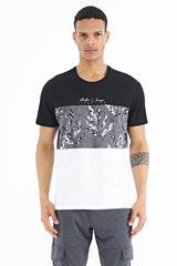 <tc>T-shirt pour homme à col rond, à coupe standard, avec impression en dégradé de couleurs - 88177</tc>