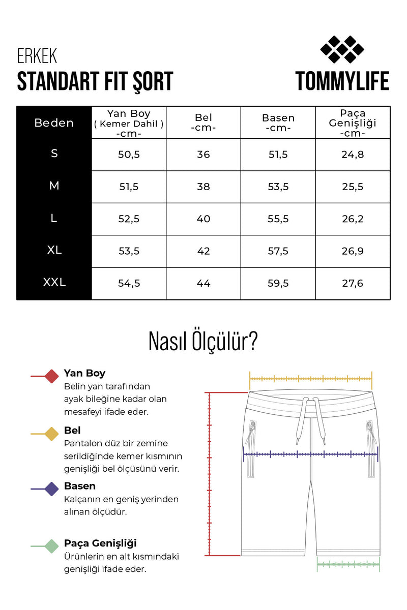 Short homme avec impression sur les côtés et taille élastique