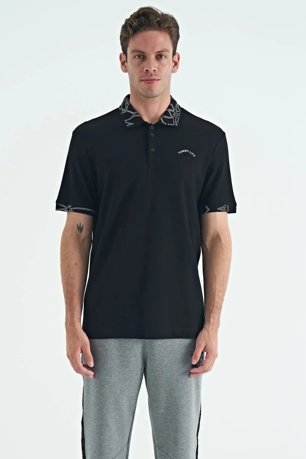Polo homme col polo avec broderie et imprimé coupe standard - 88239 - Justyol