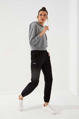 <tc>Pantalon de jogging pour femme à coupe confortable avec broderie texte et chevilles élastiques - 94571</tc>