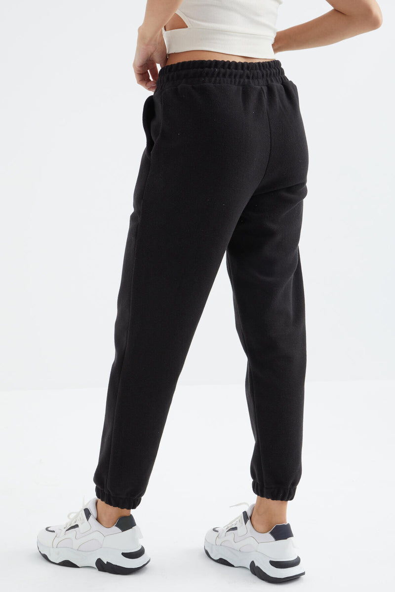Pantalon Jogger Femme Taille Haute Basic en Polaire.