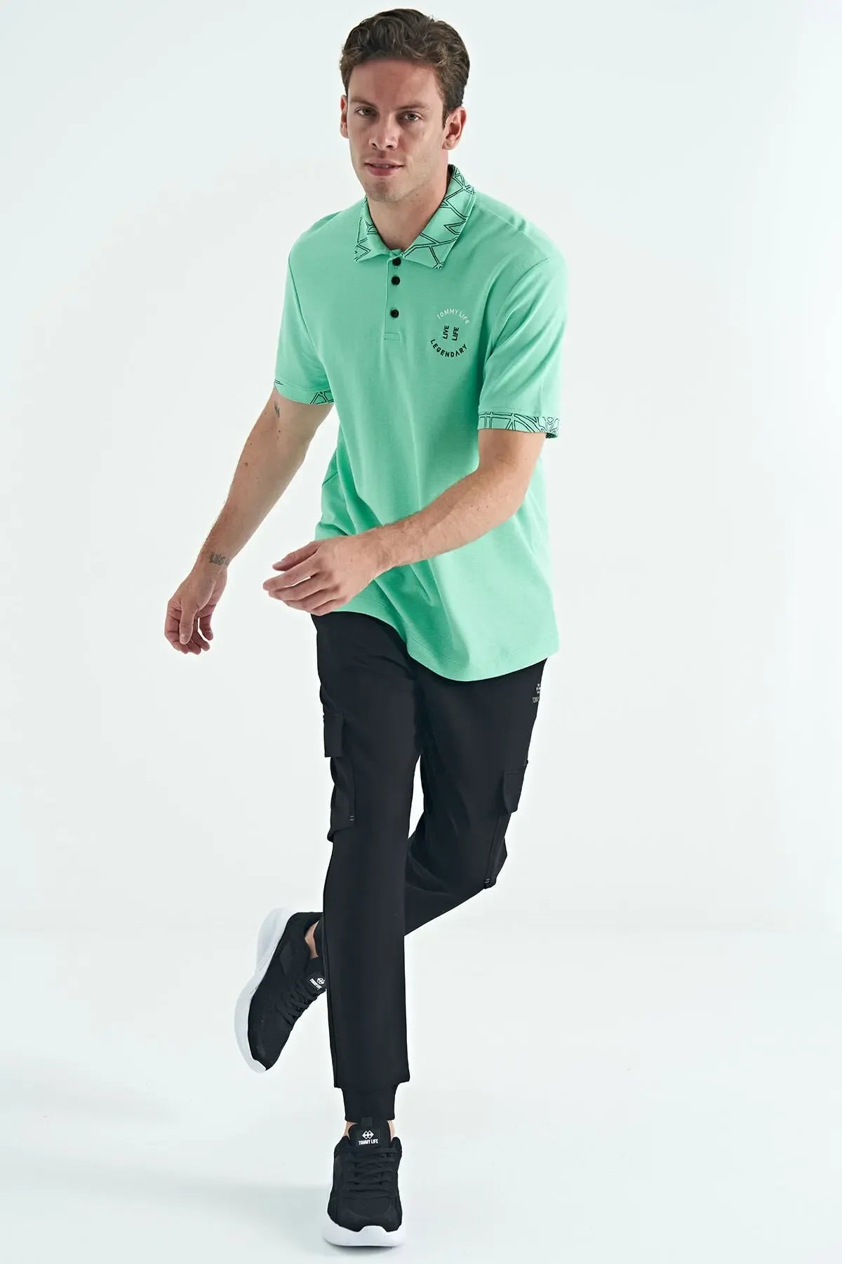 Polo homme col polo avec broderie et imprimé coupe standard - 88239 - Justyol