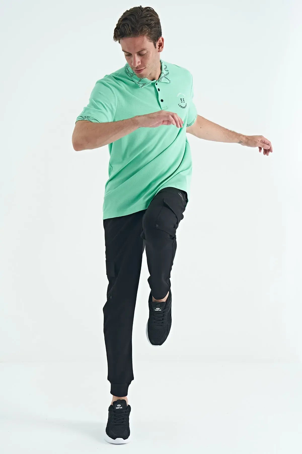 Polo homme col polo avec broderie et imprimé coupe standard - 88239 - Justyol