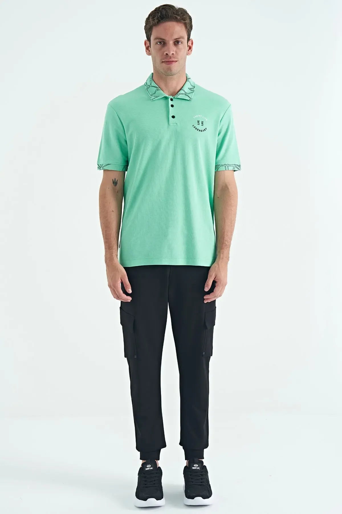 Polo homme col polo avec broderie et imprimé coupe standard - 88239 - Justyol