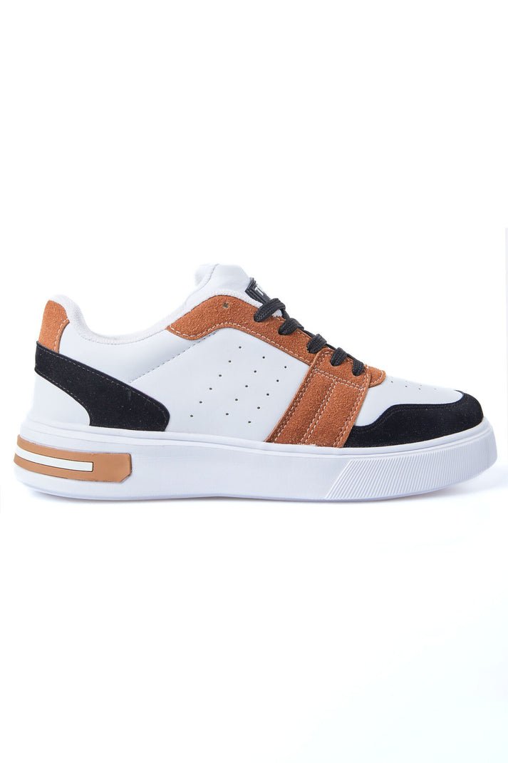 süet detayli yüksek taban bağcikli renk bloklu erkek spor ayakkabi - 89119 - Justyol