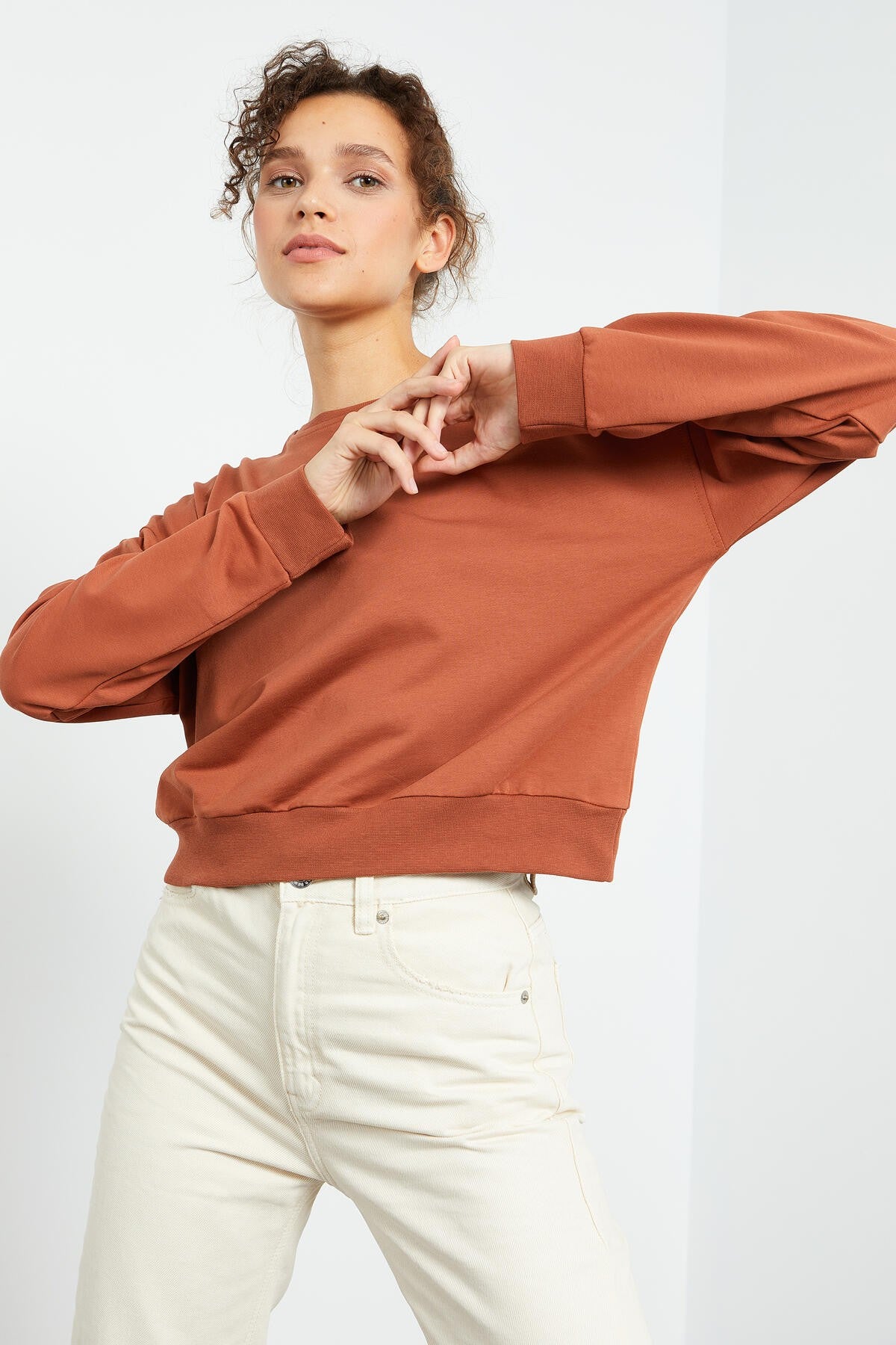 sweat-shirt basique rahat à col rond pour femme - 97114