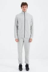 <tc>Ensemble de survêtement pour homme en mélange de gris, col montant, avec poches cachées et coupe décontractée - 85220</tc>