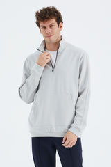 <tc>Sweatshirt homme à col montant, demi-zip et détail de poche - 88278</tc>