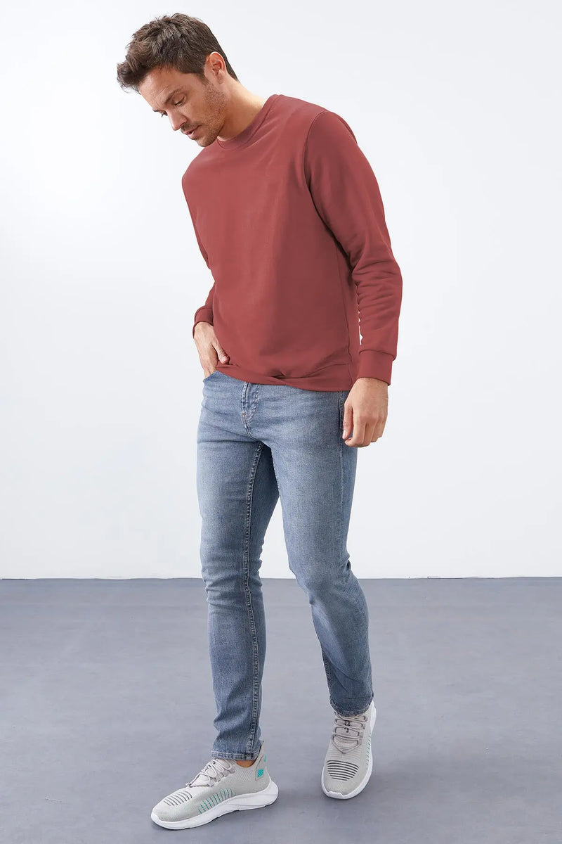 Sweatshirt pour homme à col rond, coupe décontractée - 88053
