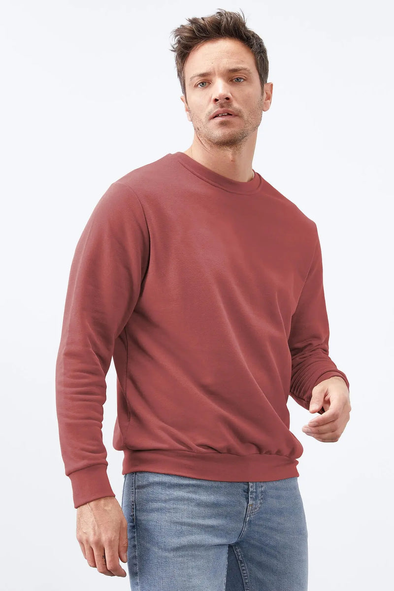 Sweatshirt pour homme à col rond, coupe décontractée - 88053