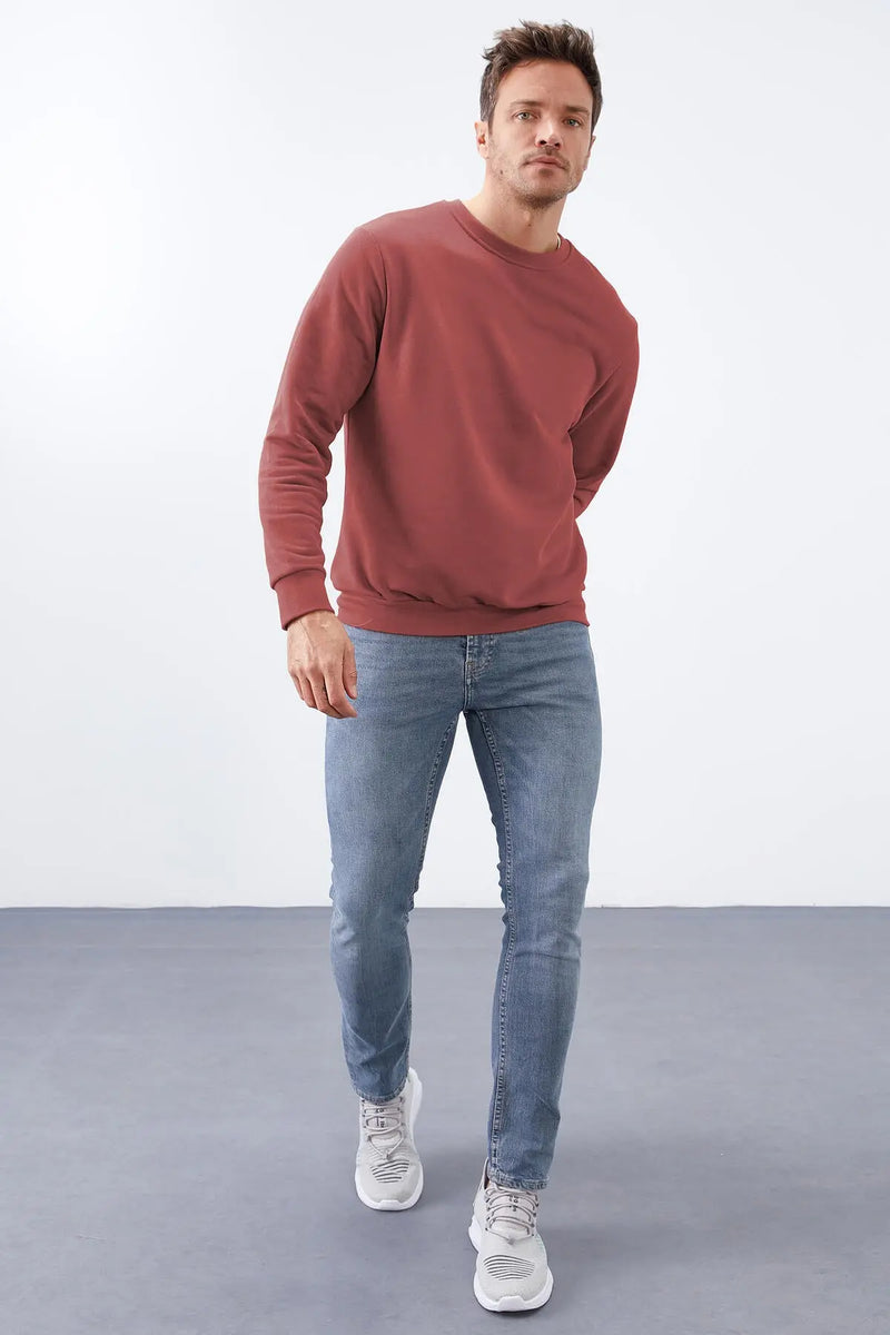 Sweatshirt pour homme à col rond, coupe décontractée - 88053